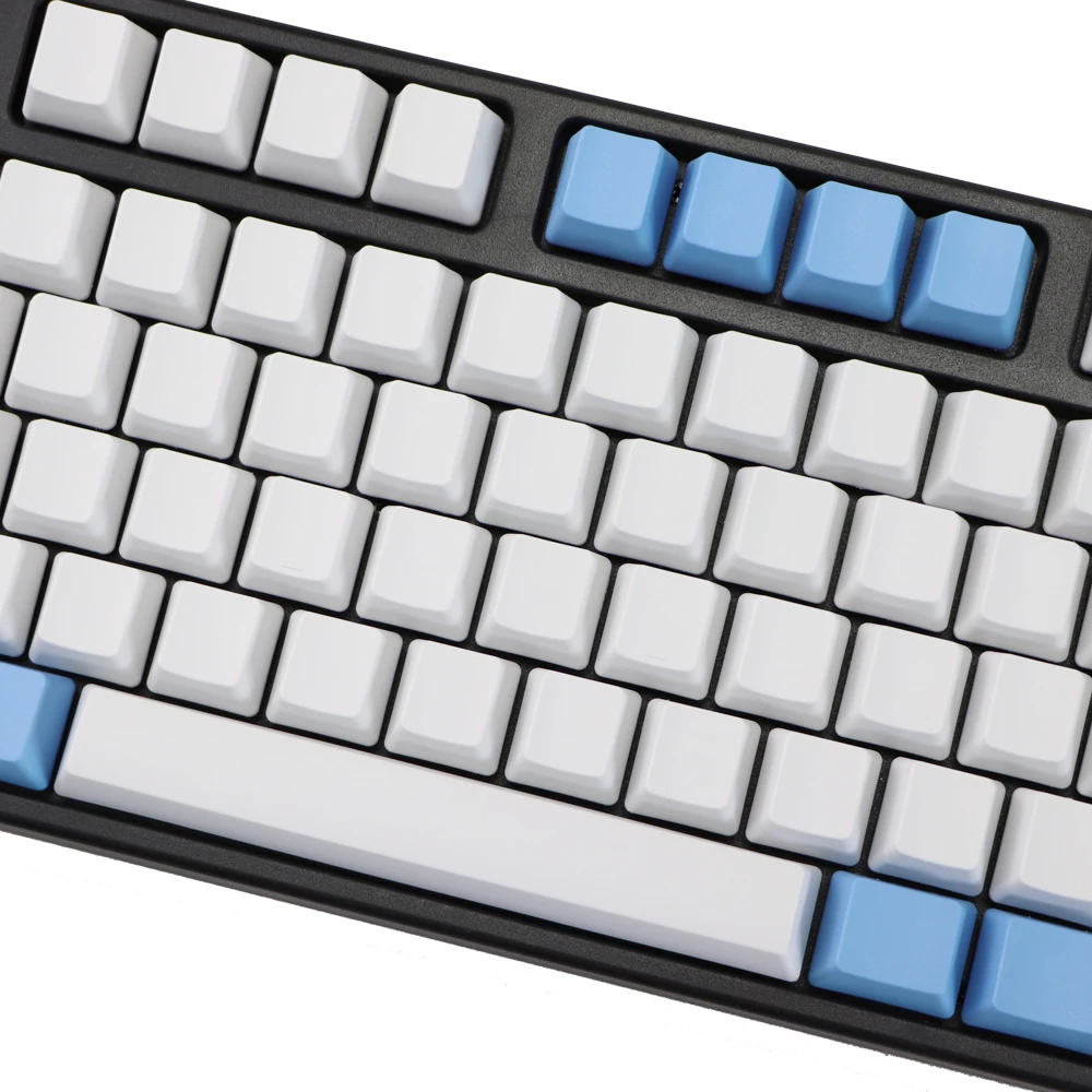 Пустые 87 ключей ANSI ISO раскладка толстые PBT Keycap Белый Синий капли цвета соответствующие брелки OEM