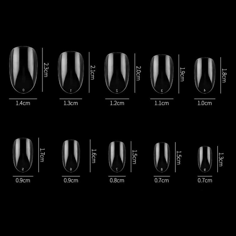 Plastic Manicure Tool Plastic Set Nail Art Display False Tips Oval Flake Fingernail Clear Nature Black Jelly For Nail Art