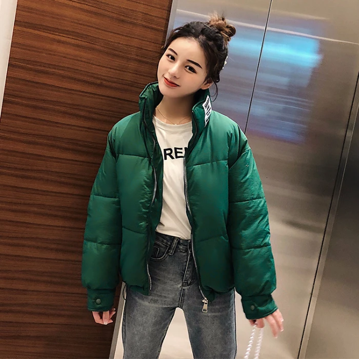 And Fall Winter Korean Edition Collar Down Cotton Bread Dress Female Short Style Fashion Small Student Cotton Dress Coat