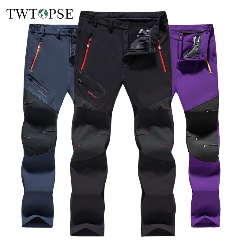 TWTOPSE Winter Men Women Sports Cycling Pants Fleece Water Resistant ...