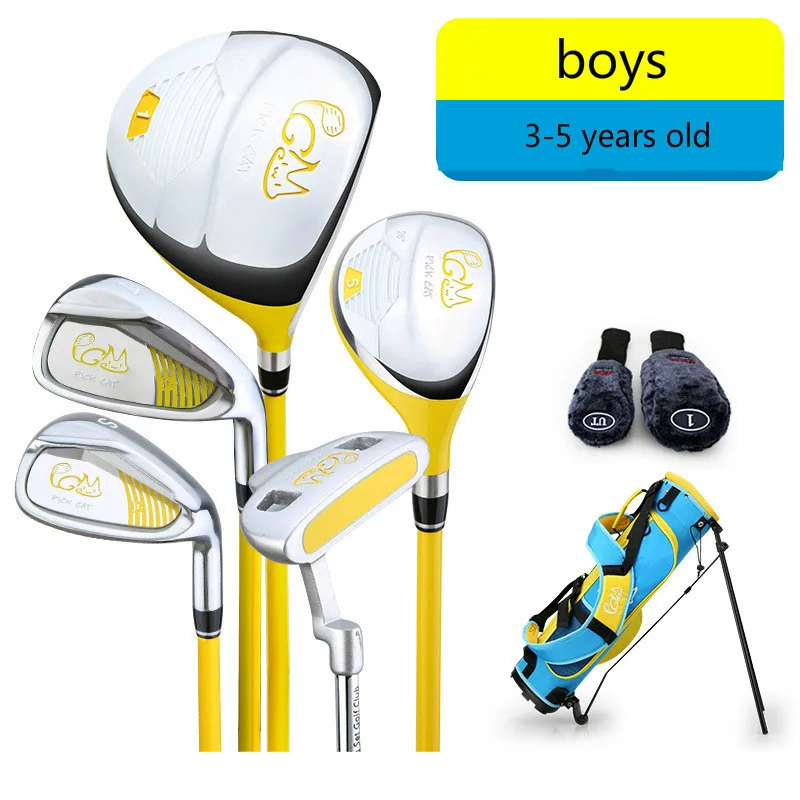 yellow 3-5 years old PGM для мальчиков, гольф-клуб, Обучающий набор для девочек, портативный детский тренировочный клуб JRTG007 - Цвет: yellow 3-5 years old