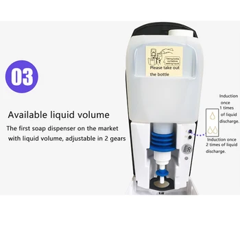 

1000ml Restaurant Smart Sensor Practical Disinfection Machine School Hands Free Automatic Soap Dispenser Hotel Battery Operated