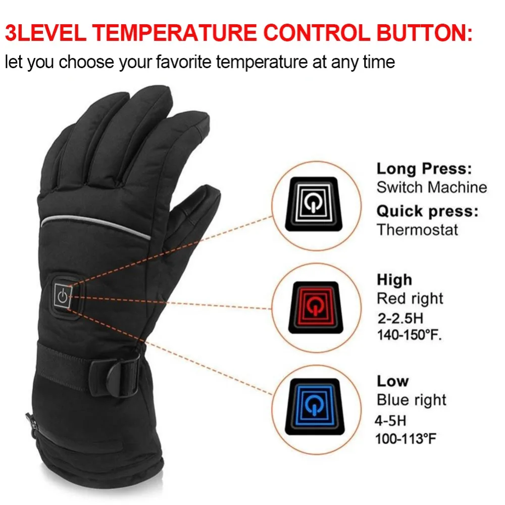 1 пара перчатки с электроподогревом на батарейках тепловые перчатки с подогревом для мужчин и женщин пятипальцевая зимняя грелка для рук охотничьи перчатки