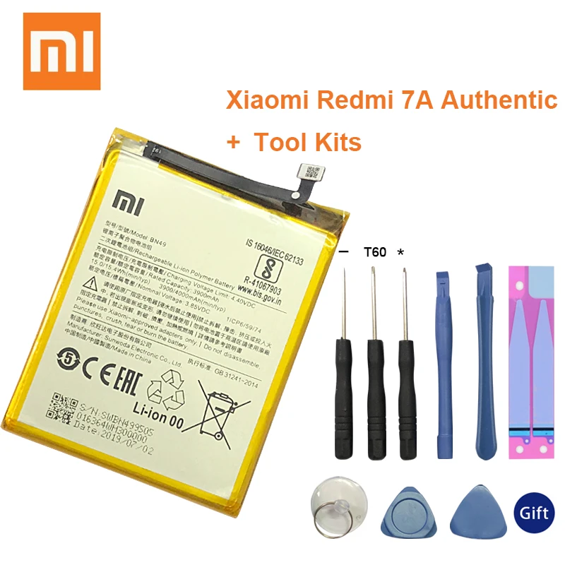 

Original XIAOMI BN49 Replacement Phone Battery For Xiaomi Redmi 7A Redmi7A Authentic Phone Batteries 4000mAh