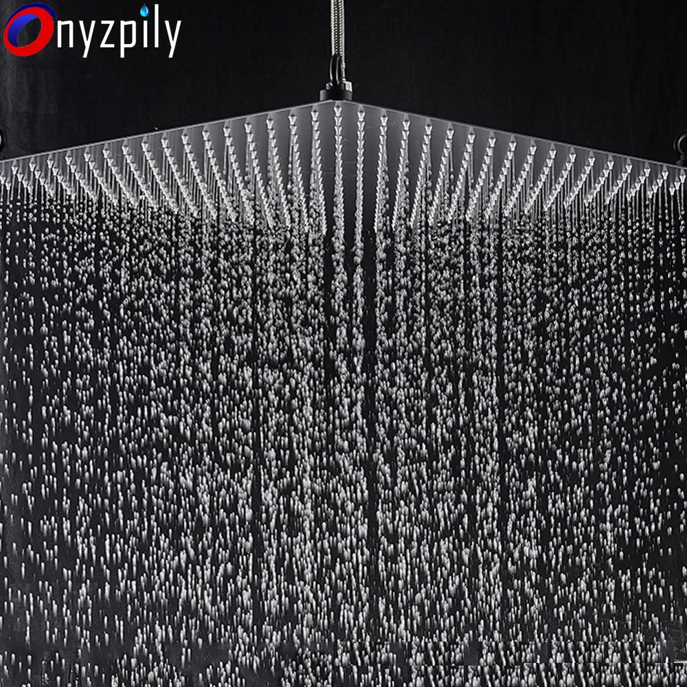 Rainfall Shower Head Lights Led Rainfall Showerhead Square Rain