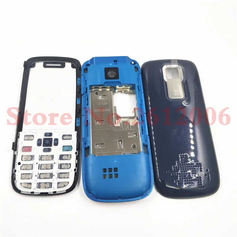 10 шт. полный корпус для Nokia 5130 Лицевая панель рамка чехол+ задняя крышка Крышка батарейного отсека Крышка+ английская клавиатура+ логотип