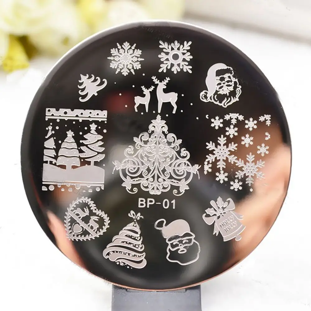 Christmas Nail Art Printing Plate 3D Fashion Pattern Polish Printing Stamping Image Stamping Plates DIY Manicure Template Tool