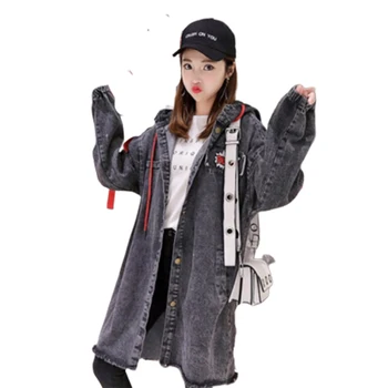 

2020 Autumn Denim Jacket Women Hats Harajuku Veste Femme Medium Length Riverdale Streetwear Yocalor Windbreaker Jackets