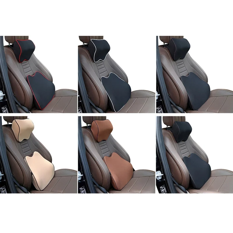 

Car Headrest Neck Pillow For Seat Chair In Auto Memory Foam Cotton Cushion Fabric Cover Soft Head Rest Travel Office Support