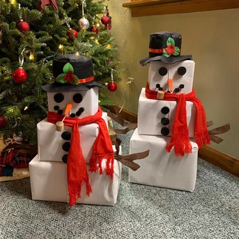 

16 Pcs Snowman Decoration Making Kit Christmas Gift Winter Outdoor Garden Fun Toys for Kids