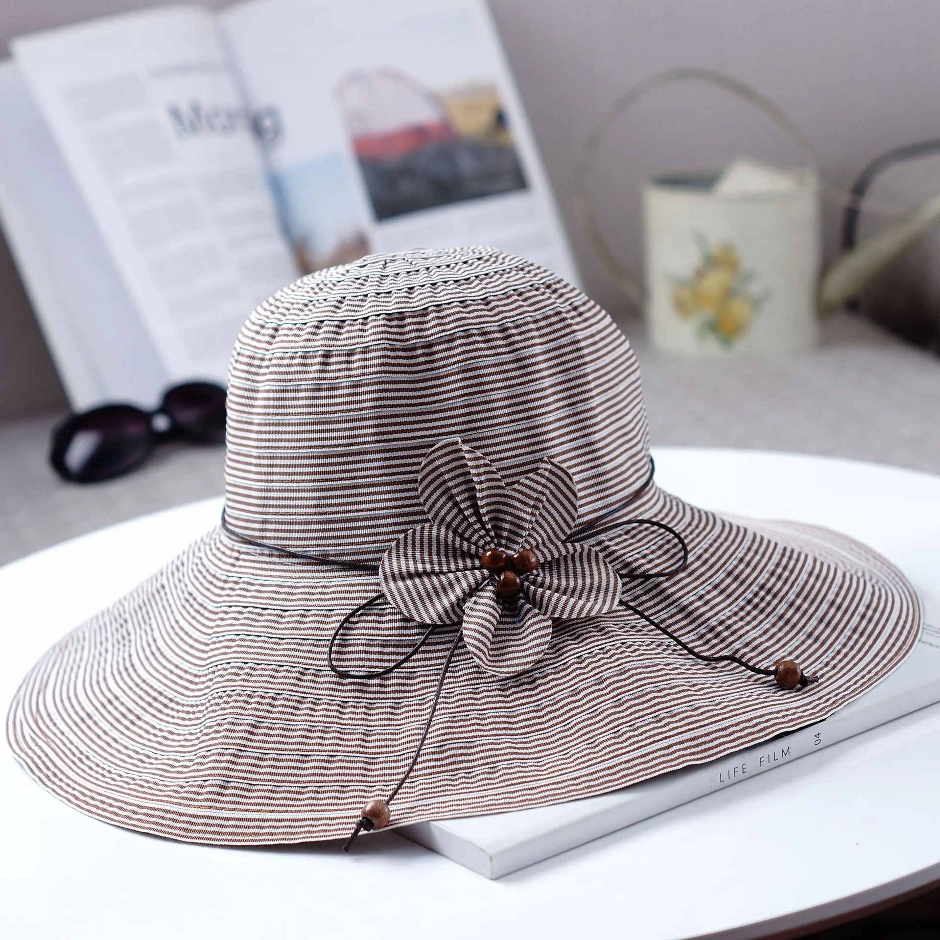 

Bucket Hat Children Summer along Outing Korean-style Versatile Japanese-style College Style Sun-resistant Foldable Big Brim