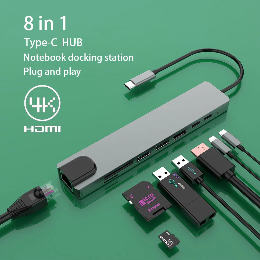 

USB Hub 3.0 Multi USB Type C HUB HDMI Adapter Dock High Speed For MacBook Pro Xiaomi Samsung TF SD Reader Computer Accessories