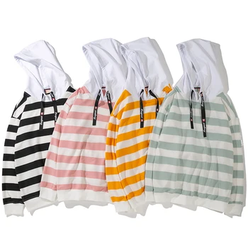 

stripe Hoodies Men Hooded Star Sportswear Spring Autumn Skull Men's Hip Hop Printing Hoodie Male Streetwear Hoody Top WY1402