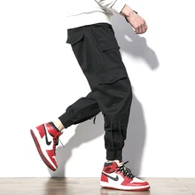 Много карманов хорошие брюки для мужчин Твердые Уличная Винтаж повседневные шаровары модные хип хоп Jogger 5XL 5XL