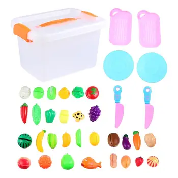 

1 Set Simulation Kitchen Toy Cut Fruits Vegetables Toy Pretend Play Toy Random Fruit Vegetable Model Toy For Kids