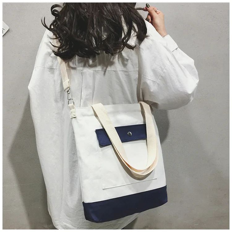 New Style Canvas Bag Women's Shoulder Joint Shoulder Cross-body Versitile Fashion Women’s Canvas Handbag Shopping Bag