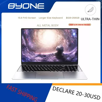 BYONE Intel Celeron 4115 15.6 inch Laptop 8GB RAM 256G 512GB SSD Notebook Windows 10 pro Computer Portable Laptop 1080*1920 1