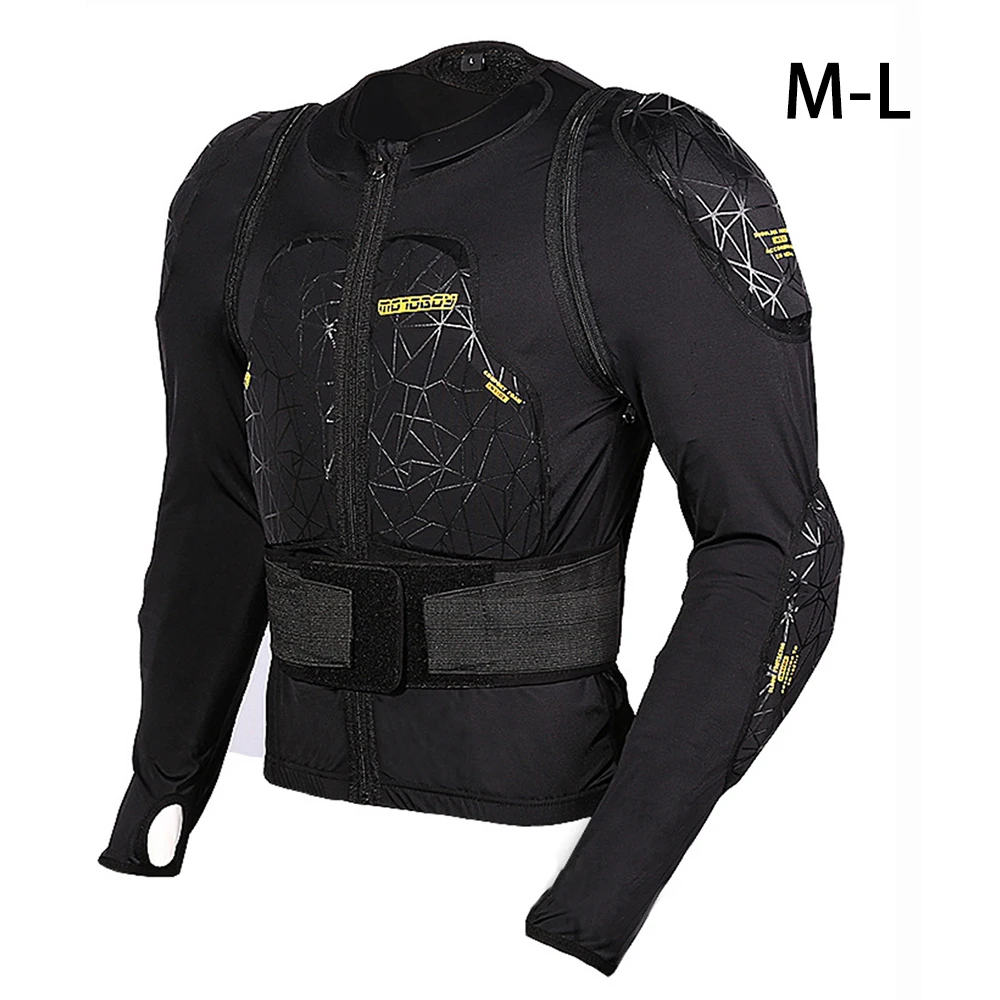 MOTOBOY мотоциклетная куртка защитная Экипировка защита для мотокросса Мото куртка мотоциклетная Броня гоночная Броня черная мото Броня - Цвет: Black M-L
