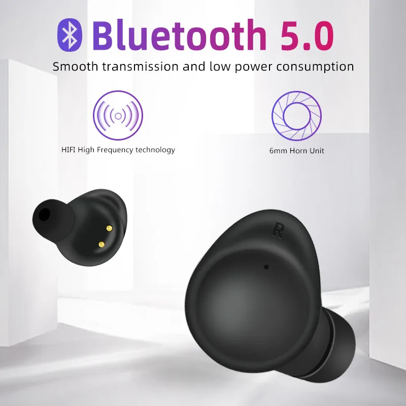 TWS A5 V5.0 Bluetooth наушники, беспроводная гарнитура с сенсорным управлением, свободные руки, спортивные наушники, шумоподавление, игровые наушники