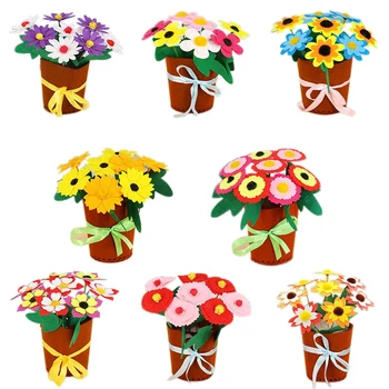 

Non-Woven Potted Plants Without Cutting Flower Pots Children Diy Handmade Flowers Making Carnation Material Package