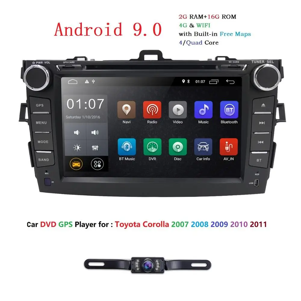 Cheap For Toyota Corolla Android 9.0 Quad core 2 Din Car DVD stereo GPS with Capacitive screen WIFI 4G GPS Car radio Mirror-link DVB-T 0 Cheap For Toyota Corolla Android 9.0 Quad core 2 Din Car DVD stereo GPS with Capacitive screen WIFI 4G GPS Car radio Mirror-link DVB-T 0