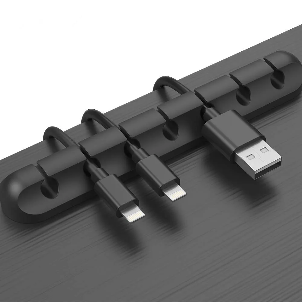 

Cable Organizer Silicone USB Cable Winder Desktop Tidy Management Clips Cable Holder for Mouse Headphone Wire Organizer