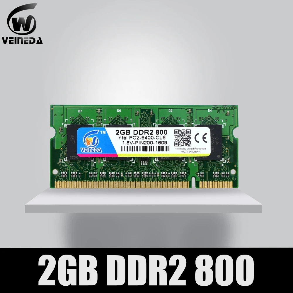 VEINEDA Sodimm ddr2 2gb 4gb 800 PC2-6400 200PIN Ram Compatible 667 PC2-5300 533 Memory For Notebook | Компьютеры и офис