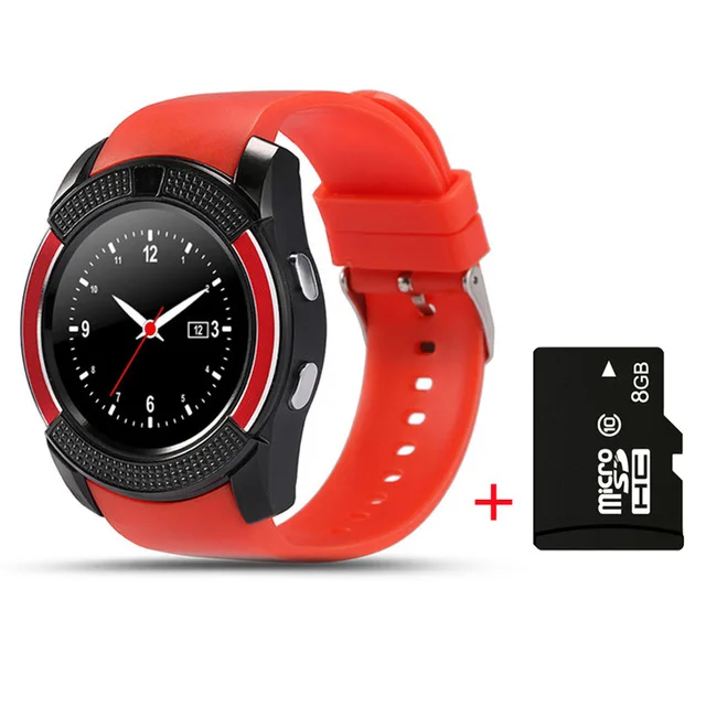 red 8G card LUOKA спортивные мужские Смарт-часы sim-карта android камера округлый ответ на вызов набор вызова Smartwatch фитнес-трекер для измерения сердечного ритма PK Y1 A1 - Цвет: red 8G card