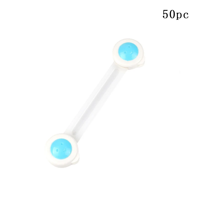 Smile-blue 50 шт./компл. детская замок шкафа для защиты безопасности ребенка защелка безопасности Ящики шкафы с защитой от детей продукта - Цвет: Smile-blue