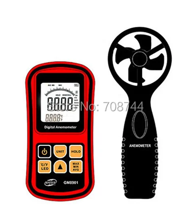 GM8901 Анемометр Скорость ветер GaugeTemperature мера Digital 45 м/с термометр
