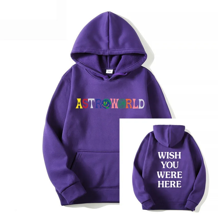ASTROWORLD мужские толстовки с принтом букв астромир Толстовка уличная мужская женская хип хоп пуловер Толстовка sudadera hombre - Цвет: purple