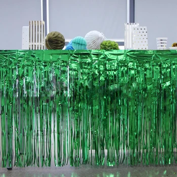 

Disposable Party Tassel Table Skirt Aluminum Foil Wire Table Skirt Birthday Party Wedding Table Decoration Supplies