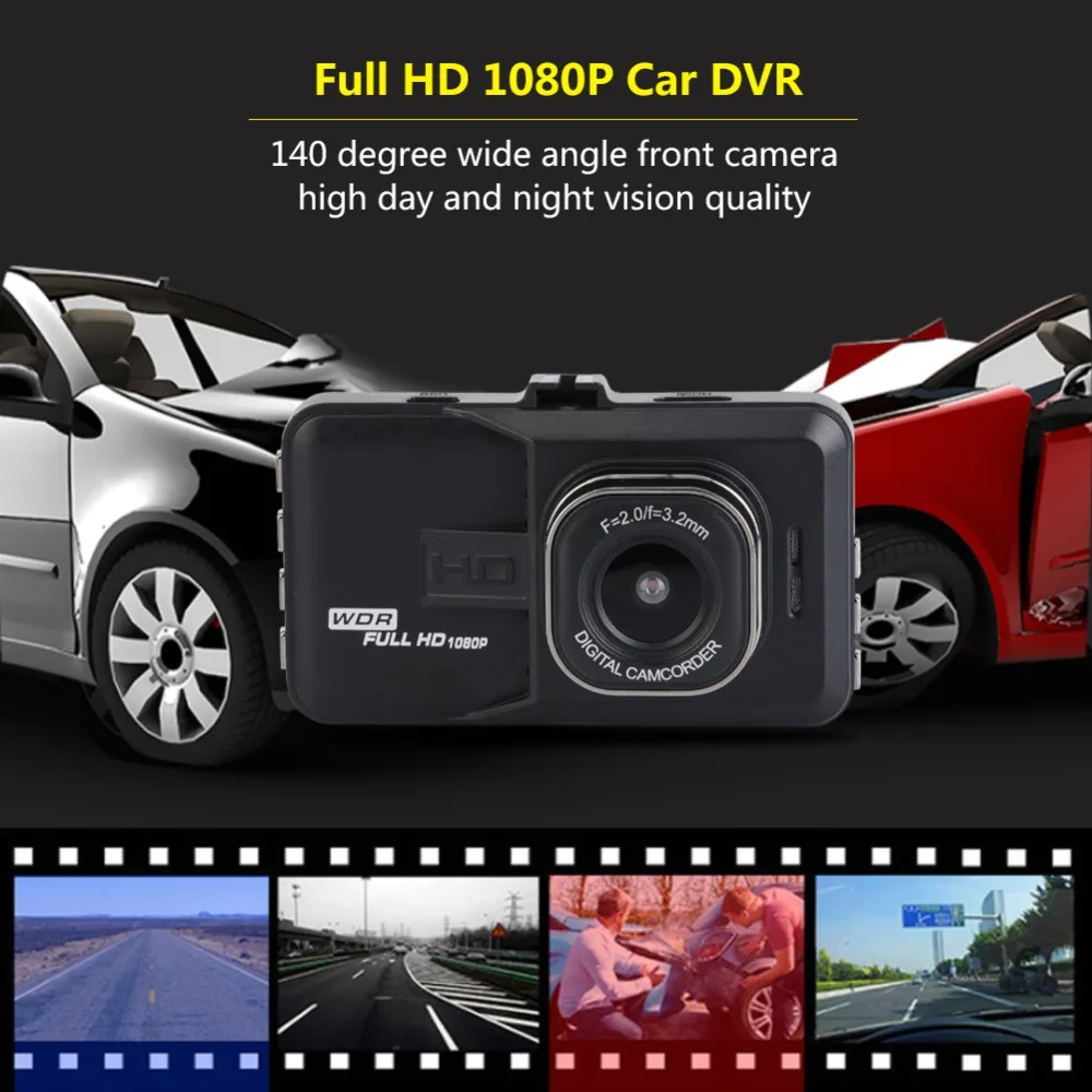 3 дюйма с разрешением Full HD 1080P Видеорегистраторы для автомобилей Видео Регистраторы тире Камера вождения Регистраторы 140 Широкий формат регистратор Регистраторы Dash Cam Универсальный