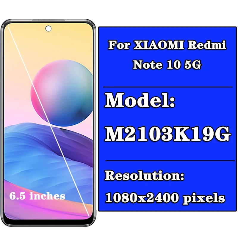 Фото ЖК-дисплей 6,5 дюйма для POCO M3 Pro 5G M2103K19PI, 10 сенсорных экранов, замена для Xiaomi Redmi Note 10 5G M2103K19G M2103K19C, оригинал №3