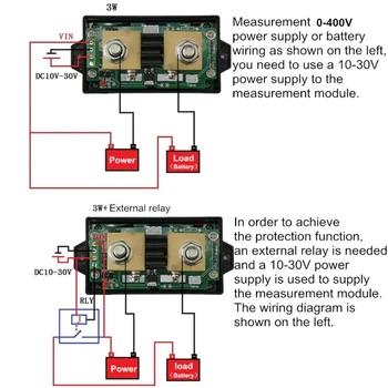

DC 400V 300A Wireless Bi-directional Voltmeter Ammeter Capacity Volt Power Meter Dropship