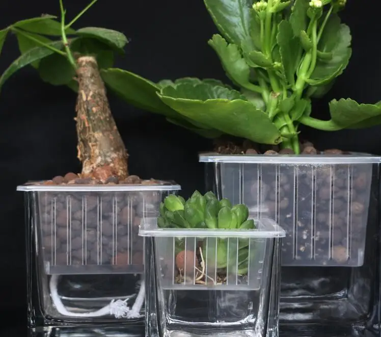Пластиковая корзина для посадки квадратная круглая сетчатая чашка для бонсай гидропонная система для выращивания растений детские горшки подставка для поддержки