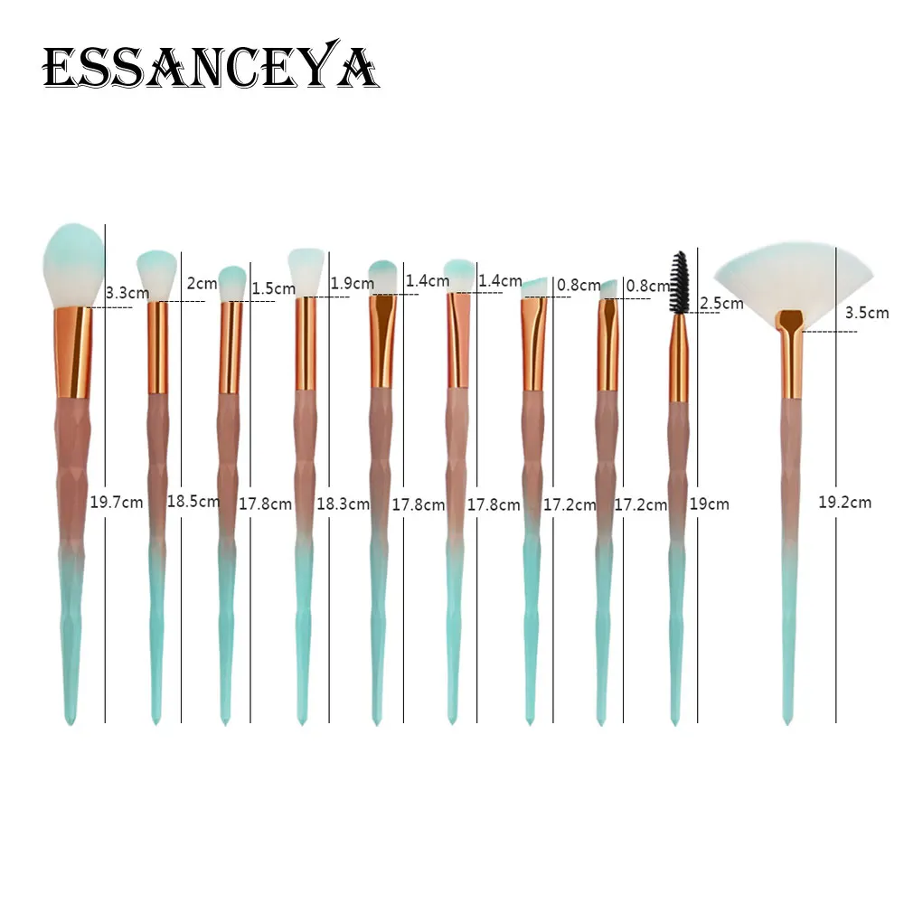 Essanceya 10/20 шт. кистей для макияжа высокого качества Набор теней для век макияж кисть для пудры, основы, глаз и губ тональный крем уход за кожей лица набор кистей для дезинфеции инструментов