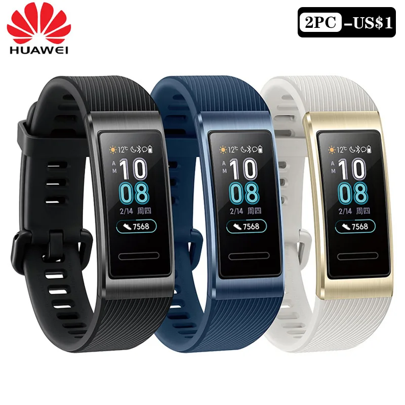 Смарт браслет Huawei Band 3 Pro водонепроницаемый фитнес трекер с сенсорным экраном 0 95