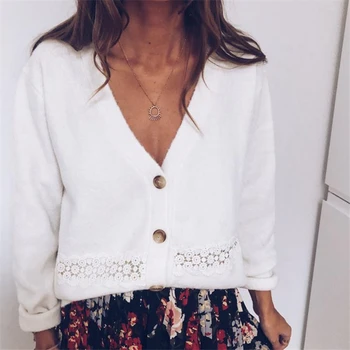 

Women's Long Sleeve Casual Knitted Sweater Cardigan Autumn Knitwear Outwear Tops Fashion Coat Jacket Top Spring Ladies Clothes