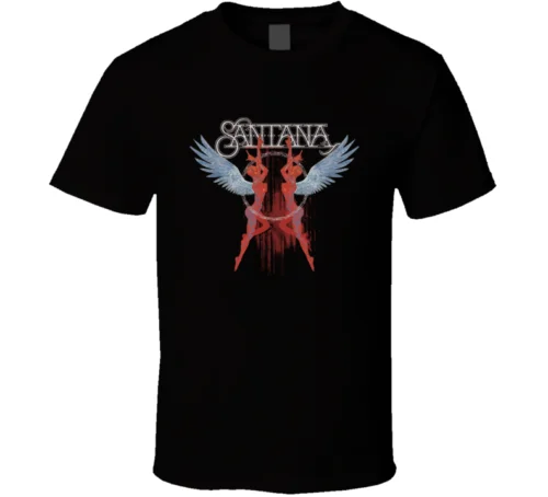 Мужская летная рубашка с логотипом рок-группы SANTANA черная белая бесплатная