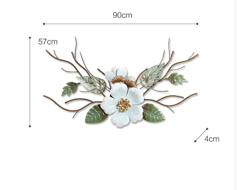 Современный изготовленный из кованого железа цветок Настенное подвесное украшение отель крыльцо 3D стерео рисунок-Наклейка на стену ремесла Домашнее украшение для столовой Ar