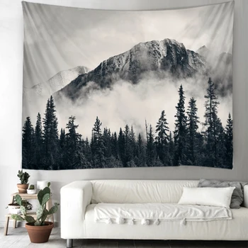 

Wall Mounted Tapestry Stunning Foggy Forest Beautiful Landscape Tree Tapestry Natural Scenery Wall Mounted Living Room Decoratio