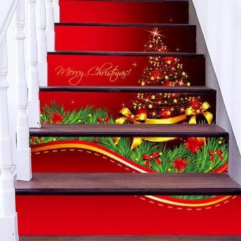 

Christmas New Style Stairs Stickers Decorations Fashion Marry Christmas Renovation DIY Wall Stickers 6-Piece