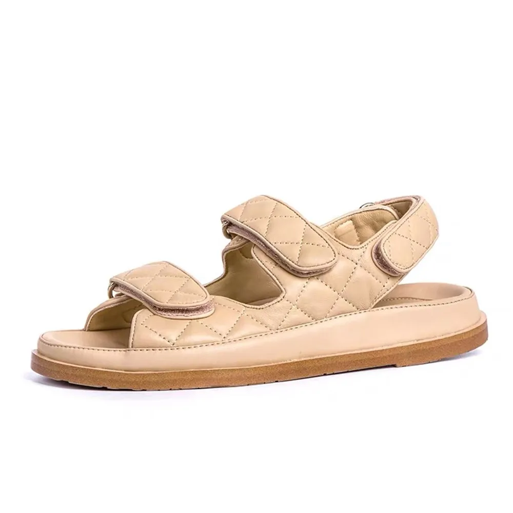 Beige Chueyz/Женская обувь; женские летние босоножки; Низкие туфли с открытым носком; римские сандалии; женские Вьетнамки; sandalia feminina; модная обувь - Цвет: Beige