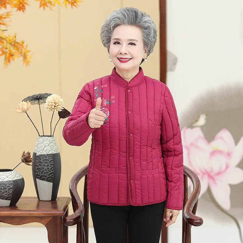 Стеганая куртка для женщин среднего возраста легкая и Тонкая зимняя Женская