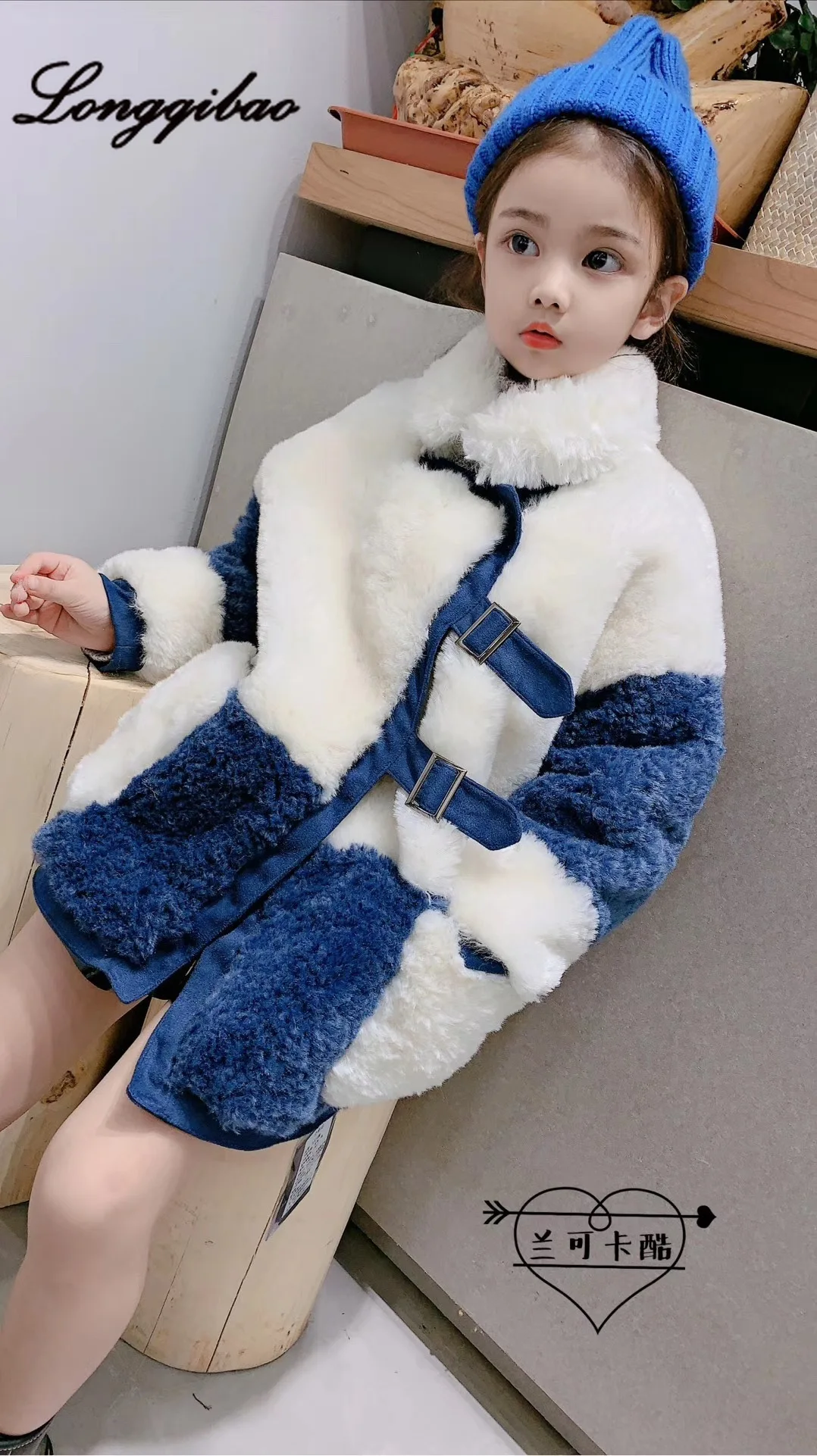 Longqibao/детская одежда Меховая куртка для девочек Новинка года, зимнее модное пальто с мехом для мальчиков и девочек детское хлопковое пальто