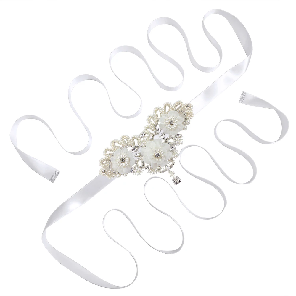 white TRiXY S354, роскошные стразы, пояс для невесты, ленты с кристаллами, пояс для свадьбы, пояс для невесты, платья для подружек невесты, аксессуары - Цвет: white