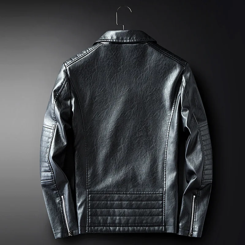 

2018 Spring And Autumn New Style Fashion MEN'S Leather Coat Locomotive Casual Leather Jacket MEN'S Coat