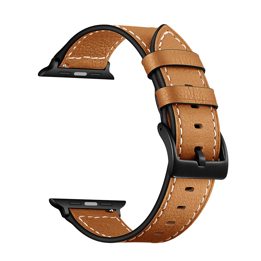 Ремешок из натуральной кожи для Apple watch1/2/3/4/5 42 мм 44 мм и 38 мм классический кожаный наручных часов iwatch, ремешок для часов аксессуары для часов