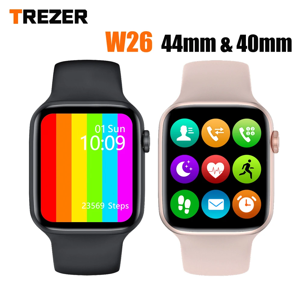 TREZER-reloj inteligente IWO W26 para hombre y mujer, 40MM, 44MM, Bluetooth, llamadas, resistente al agua, 6 reloj deportivo inteligente PK IWO 12 W34